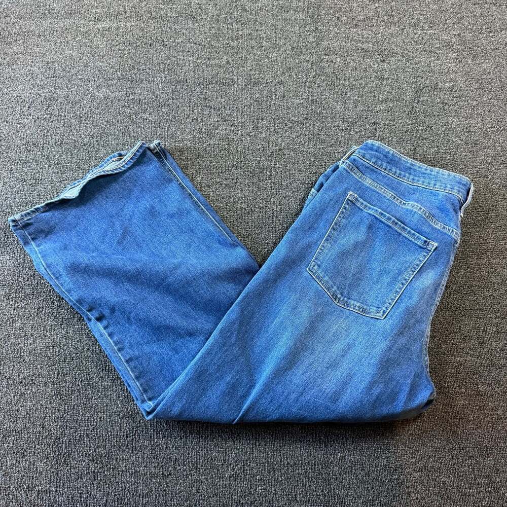 Old Navy High-Rise Wow Wide Leg Jeans Size 14 Petite Blue Denim